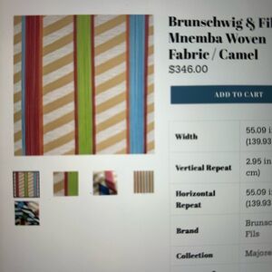 Brunschwig & Fils Striped Fabric Remnant